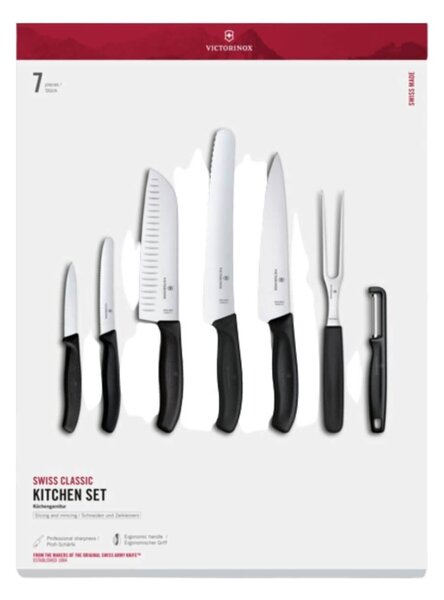 Σετ Μαχαίρια και εργαλεία κουζίνας Victorinox Swiss Classic - Black - 7 τεμάχια - Σε συσκευασία δώρου