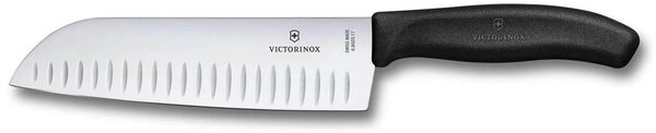 Μαχαίρι Santoku Victorinox Swiss Classic με αυλακώσεις και μήκος λεπίδας 17cm - Black