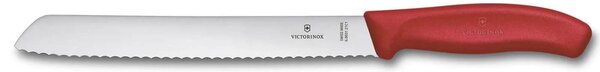Μαχαίρι ψωμιού Victorinox Swiss Classic με κόκκινη λαβή και μήκος λεπίδας 21cm