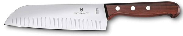 Μαχαίρι Santoku Victorinox με αυλακώσεις, ξύλινη λαβή και μήκος λεπίδας 17cm - Σε ειδική συσκευασία δώρου