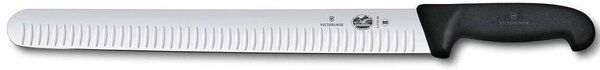 Μαχαίρι τεμαχισμού Victorinox Fibrox με αυλακώσεις, με φαρδιά λάμα και μήκος λεπίδας 36cm - Black
