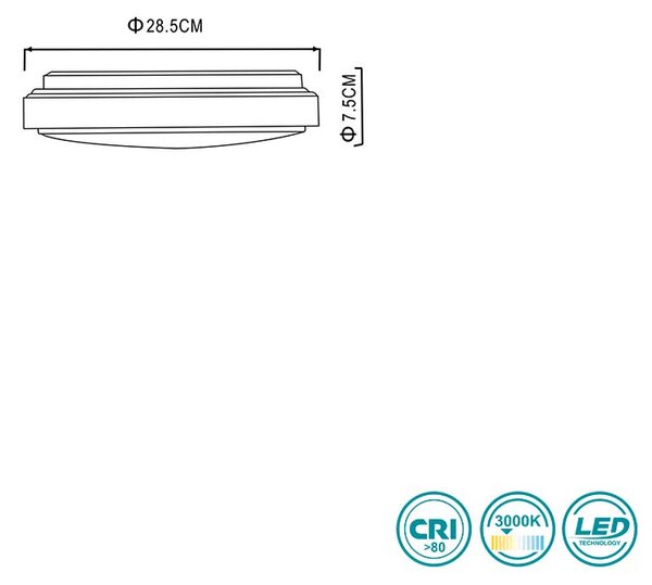 Φωτιστικό Οροφής Globo Lighting Kalle 48408-18 Λευκό