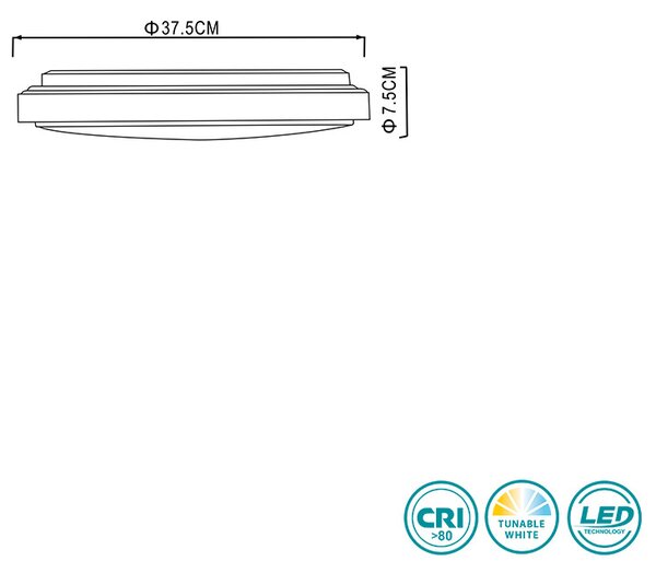 Φωτιστικό Οροφής Globo Lighting Turkana 48408-24 Λευκό