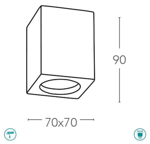 Σποτ Intec Space-S-Q1 8031439521264 Γύψινο