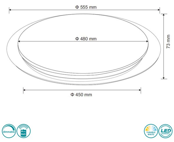 Φωτιστικό Οροφής Globo Lighting Optima 41310-60 Λευκό