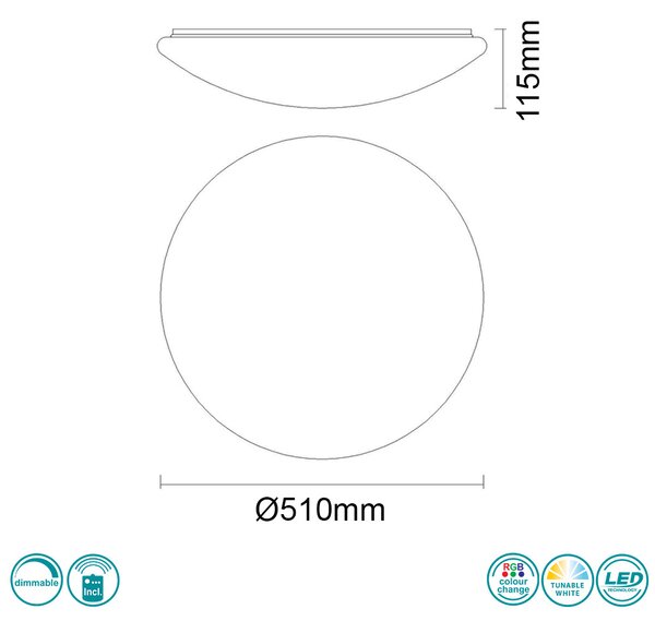 Φωτιστικό Οροφής Globo Lighting Atreju I 48363-48RGB Λευκό