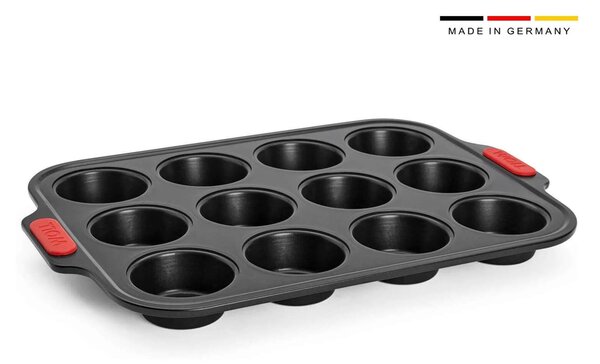 Ταψί για muffin και cupcakes Woll Let's Bake! με αντικολλητική επίστρωση, 12 θέσεων, 36.5x28x3.3cm