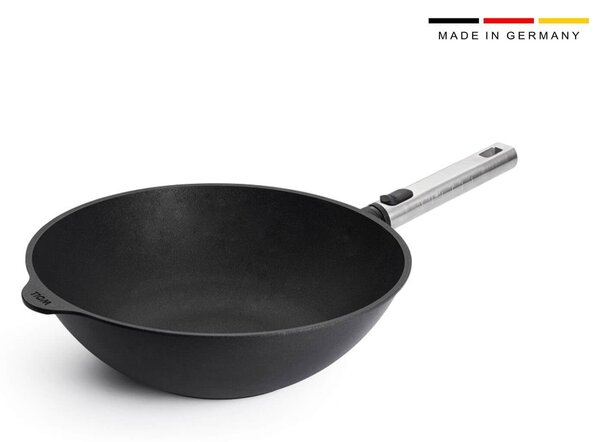 Τηγάνι Wok Woll Diamond XR Logic Pro με αντικολλητική επίστρωση, αποσπώμενη λαβή και διάμετρο 30cm