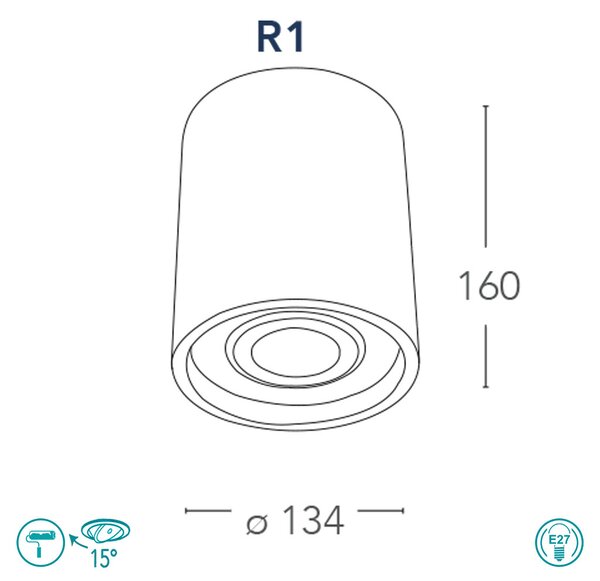 Σποτ Intec Space-R1 8031434141214 Γύψινο