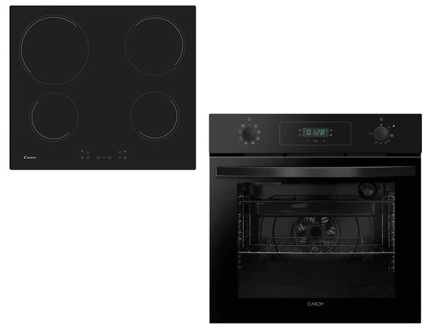 Σετ εντοιχιζόμενος φούρνος Candy FIDCP N615 L με χωρητικότητα 70L, ενεργειακή κλάση Α+ και Κεραμική εστία Candy CH64CCB/4U2 με 4 ζώνες μαγειρέματος