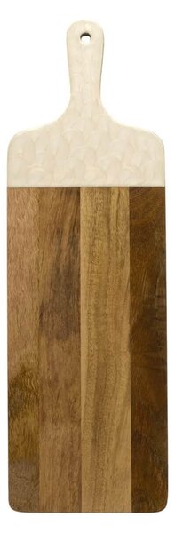 Ξύλινη επιφάνεια κοπής και σερβιρίσματος Nerina Home Deco Factory με λαβή, από Ξύλο Μάνγκο, 58x19x1.5cm