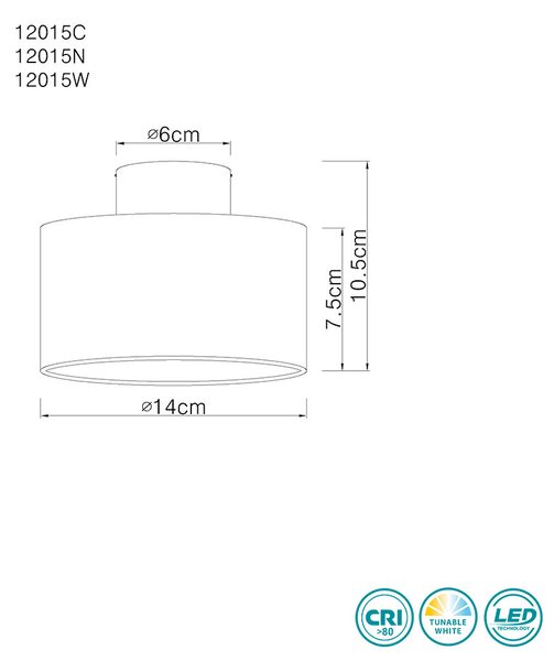 Φωτιστικό Οροφής Globo Lighting Jenny 12015N Νικελ Ματ