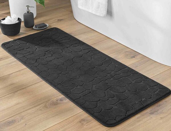 Πατάκι Μπάνιου Ricochet Douceur d'intérieur με memory foam και διαστάσεις 50x120cm - Black