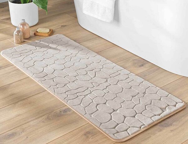 Πατάκι Μπάνιου Ricochet Douceur d'intérieur με memory foam και διαστάσεις 50x120cm - Taupe
