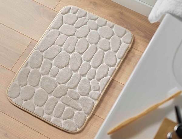Πατάκι Μπάνιου Ricochet Douceur d'intérieur με memory foam και διαστάσεις 50x80cm - Taupe