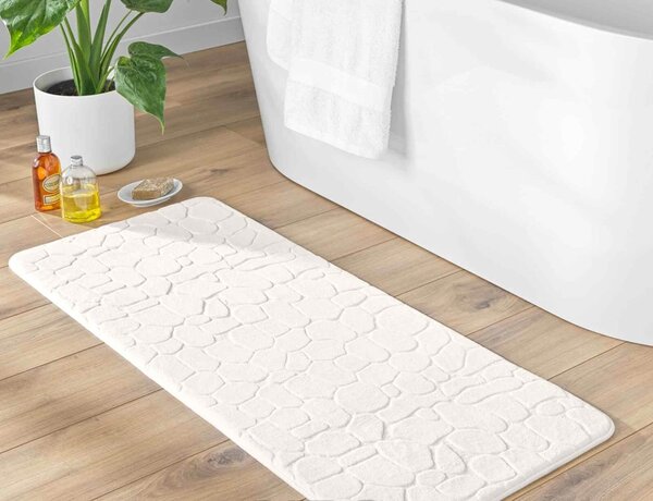 Πατάκι Μπάνιου Ricochet Douceur d'intérieur με memory foam και διαστάσεις 50x120cm - White