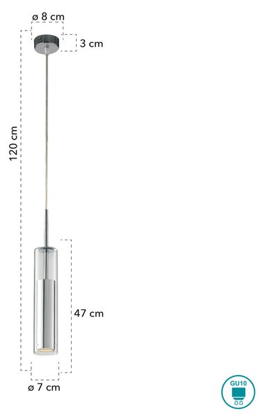 Φωτιστικό Κρεμαστό Fan Europe Taboo-S-CR 8031440361767 Χρώμιο