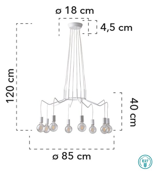 Φωτιστικό Κρεμαστό Fan Europe Habitat-S8 BCO 8031414869459 Λευκό