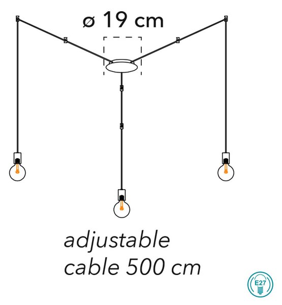 Φωτιστικό Οροφής Fan Europe Habitat-PL3 NER 8031414869633 Μαύρο