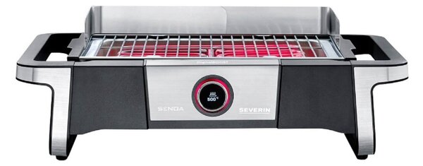 Ηλεκτρική Ψησταριά Σχάρας Senoa Severin 8114 με ισχύ 3000W, ρυθμιζόμενο θερμοστάτη και επιφάνεια ψησίματος 41.5x24cm - Black