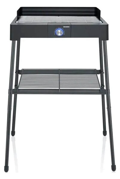 Ηλεκτρική Ψησταριά Σχάρας Severin 8566 με ισχύ 2200W, ρυθμιζόμενο θερμοστάτη, αφαιρούμενη βάση και διαστάσεις 56x54x98.5cm - Black