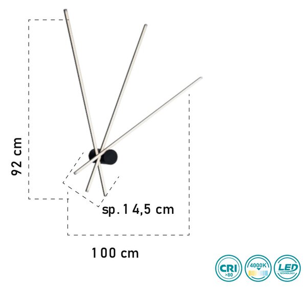 Φωτιστικό Οροφής Fan Europe Shanghai-PL3 NERO 8031414877096 Μαύρο