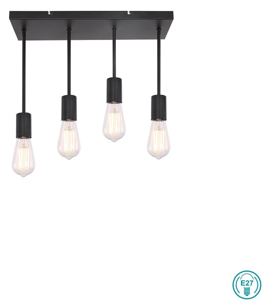 Φωτιστικό Οροφής Globo Lighting Martha 54008-4D Μαύρο