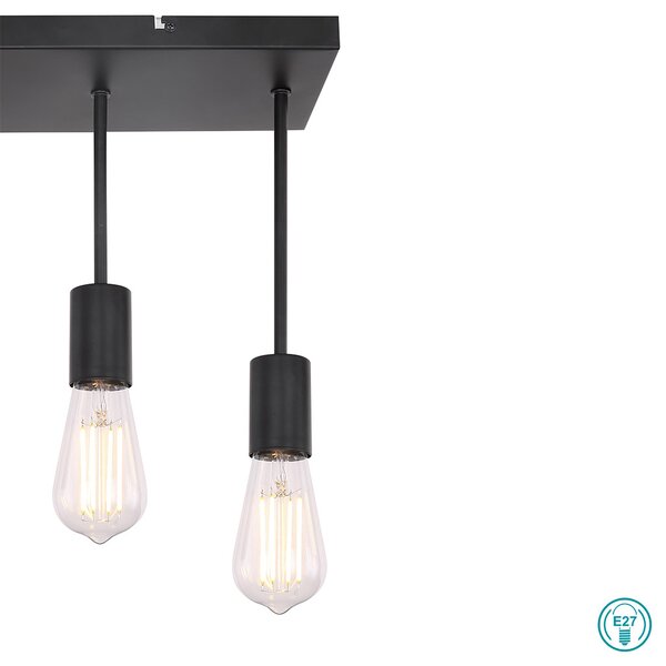 Φωτιστικό Οροφής Globo Lighting Martha 54008-4D Μαύρο