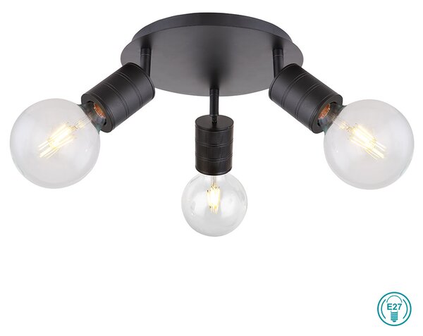 Φωτιστικό Οροφής Globo Lighting Hermine 54030-3 Μαύρο