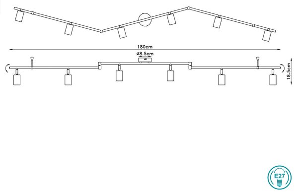 Φωτιστικό Οροφής Globo Lighting Martha 54008-6 Μαύρο