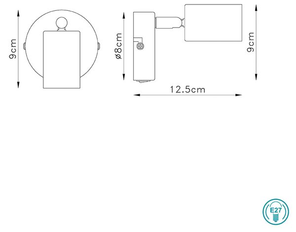 Απλίκα Globo Lighting Martha 54008-1 Μαύρο