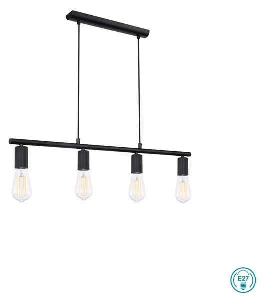 Κρεμαστό Φωτιστικό Ράγα Globo Lighting Martha 54008-4H Μαύρο