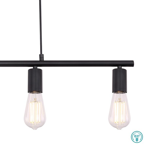Κρεμαστό Φωτιστικό Ράγα Globo Lighting Martha 54008-4H Μαύρο