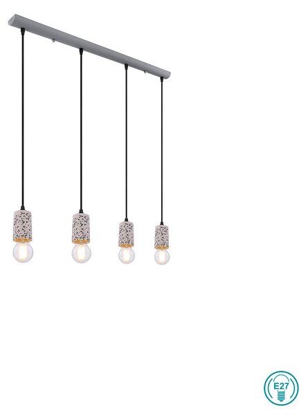 Κρεμαστό Φωτιστικό Ράγα Globo Lighting Edmund 54011-4H Γκρι