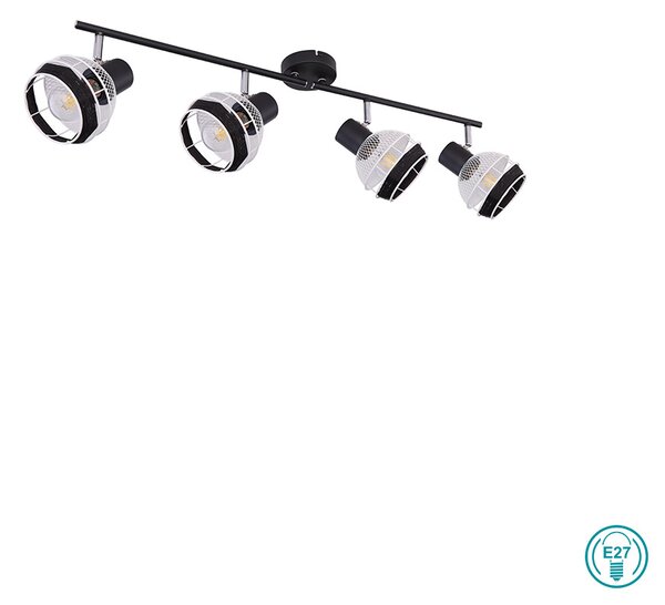 Φωτιστικό Οροφής Globo Lighting Griddy 54022-4 Μαύρο