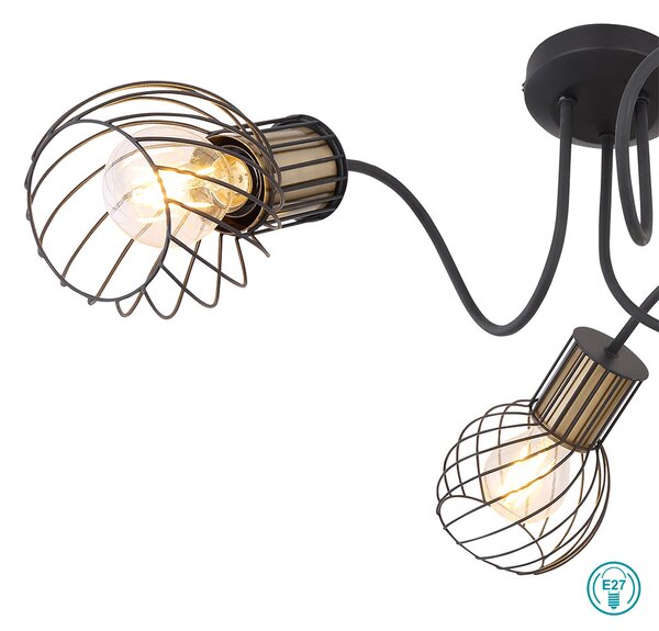 Φωτιστικό Οροφής Globo Lighting Argusto 54013-3 Μαύρο