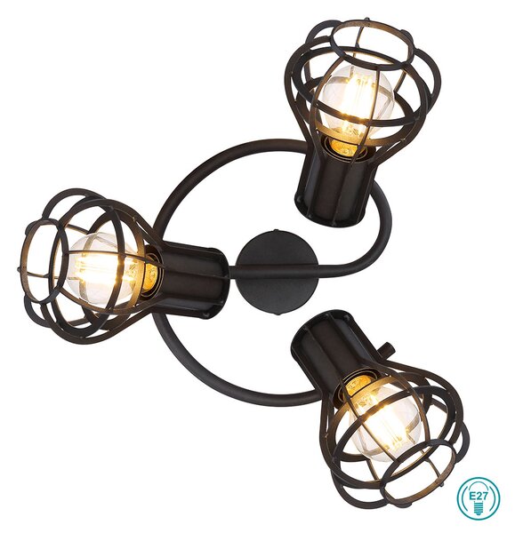 Φωτιστικό Οροφής Globo Lighting Clastra 15388-3 Μαύρο