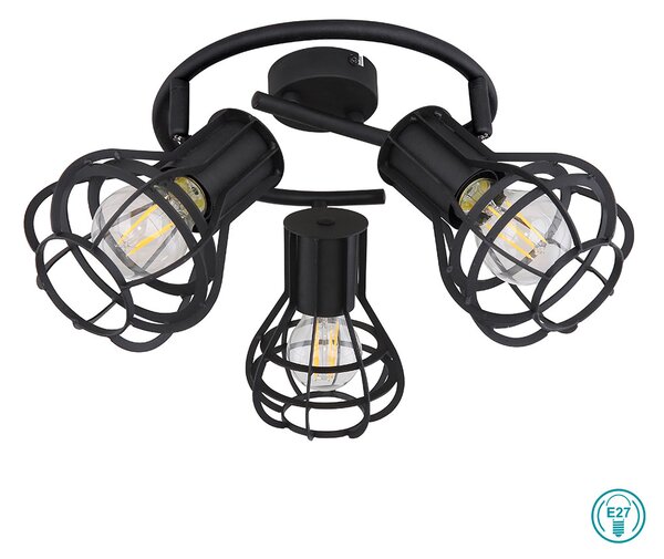 Φωτιστικό Οροφής Globo Lighting Clastra 15388-3 Μαύρο