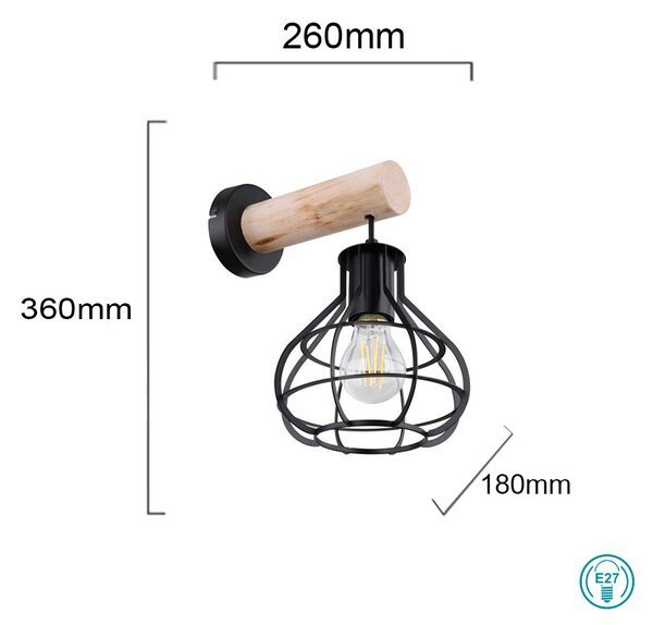 Απλίκα Globo Lighting Clastra 15388W Μαύρο