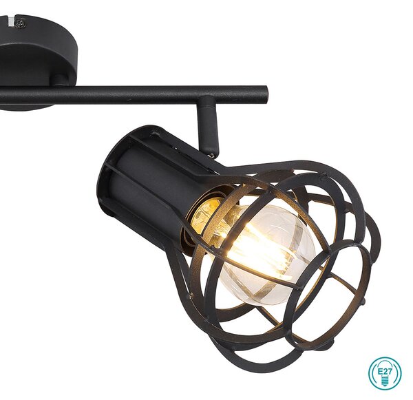 Φωτιστικό Οροφής Globo Lighting Clastra 15388-2 Μαύρο