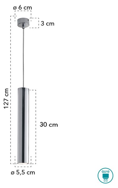 Φωτιστικό Κρεμαστό Fan Europe Fluke-S30 CR 8031414875610 Χρώμιο