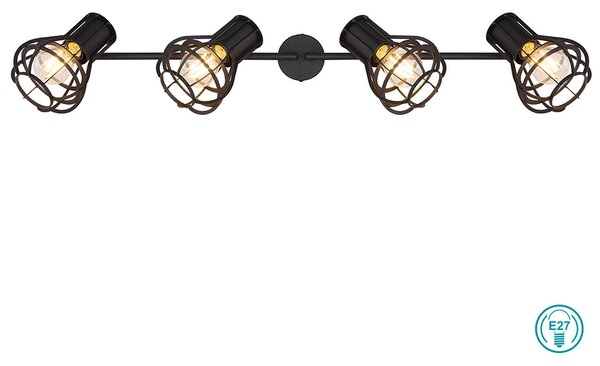 Φωτιστικό Οροφής Globo Lighting Clastra 15388-4 Μαύρο