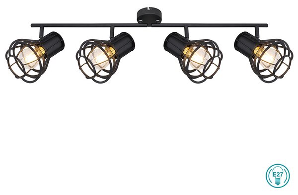 Φωτιστικό Οροφής Globo Lighting Clastra 15388-4 Μαύρο