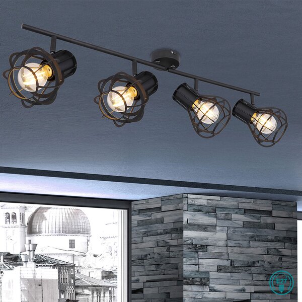 Φωτιστικό Οροφής Globo Lighting Clastra 15388-4 Μαύρο