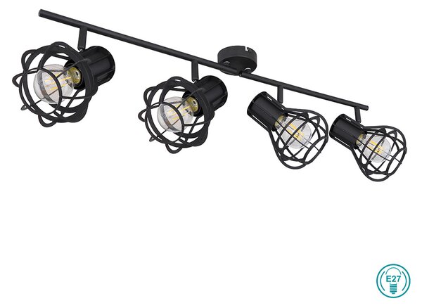 Φωτιστικό Οροφής Globo Lighting Clastra 15388-4 Μαύρο