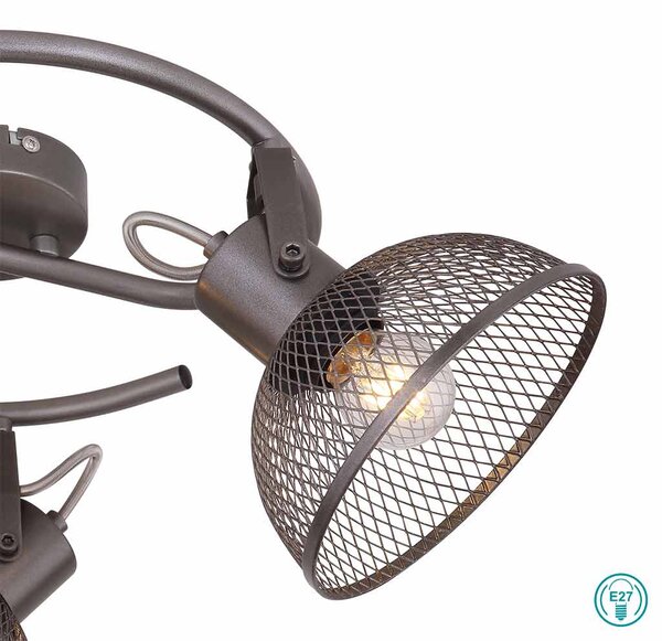 Φωτιστικό Οροφής Globo Lighting Moniga 54325-3 Γκρι