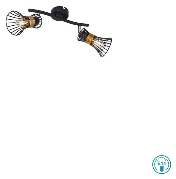 Φωτιστικό Οροφής Globo Lighting Purra 54814-2 Μαύρο