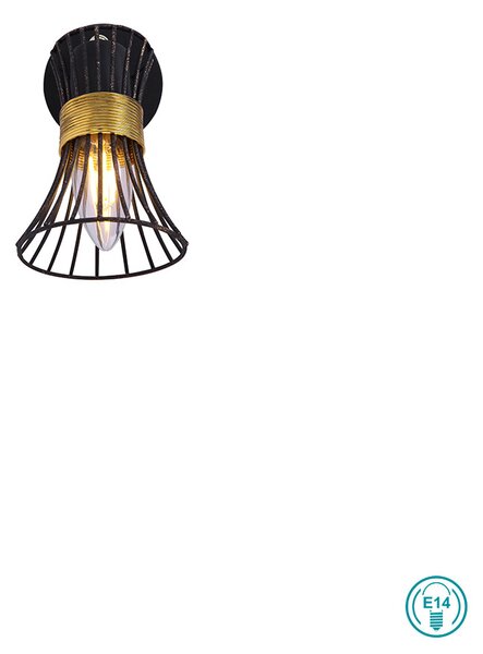 Απλίκα Globo Lighting Purra 54814-1 Μαύρο