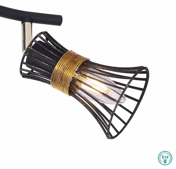Φωτιστικό Οροφής Globo Lighting Purra 54814-2 Μαύρο