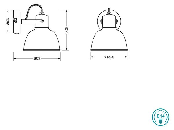 Απλίκα Globo Lighting Fillo 54655-1 Μαύρο